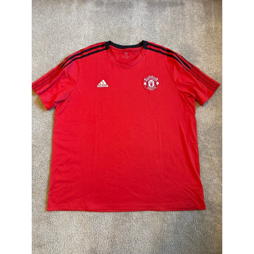 Manchester United Adidas Men’s Short Sleeve Jersey-Style Tee Size 2XL